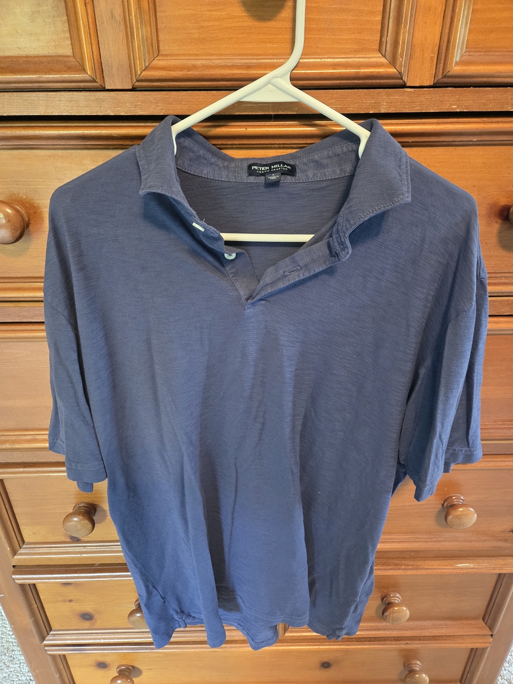 Peter Millar Men's Navy Blue Short-Sleeve Polo